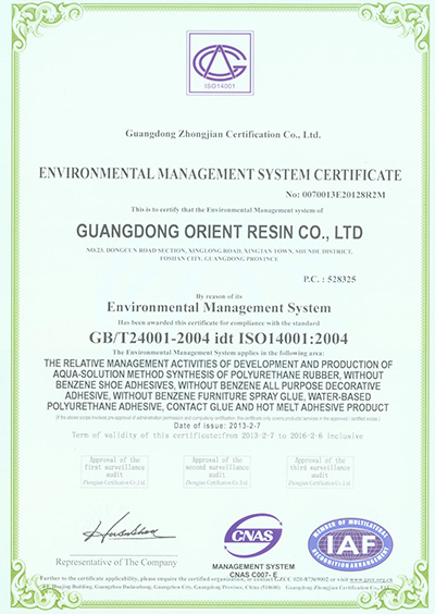 2013年环境管理体系认证证书 1